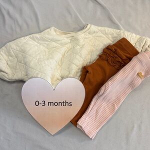 Souris Mini - 3 piece newborn set - sweater and 2 pairs of pants